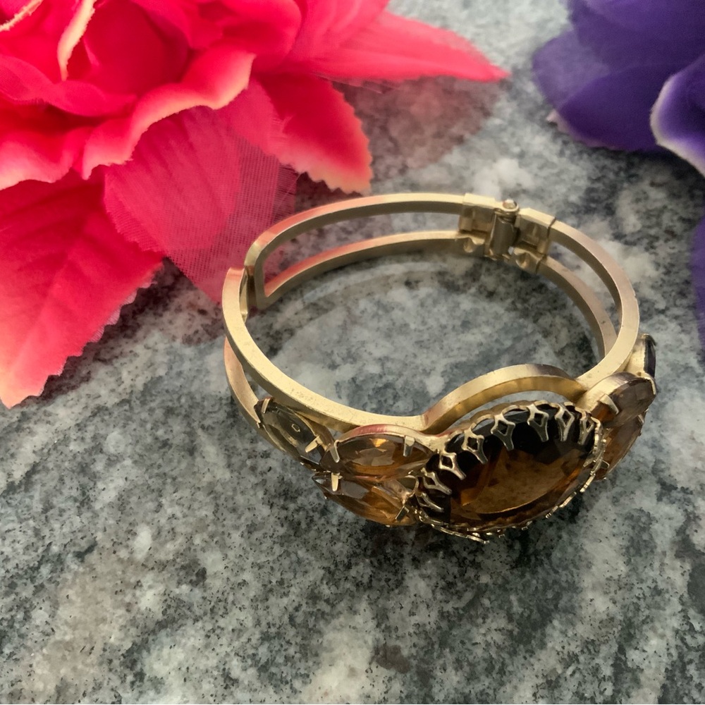 Vintage Juliana Elegant Gold and Brown Women's Bracelet, by D&E. In gold - Picture 2 of 7